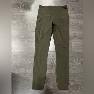 Lululemon olive green leggings size 4 - like new